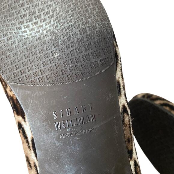 Stuart Weitzman Pony Hair Leather Leopard Animal Print Loafers size 7.5 - Picture 10 of 11